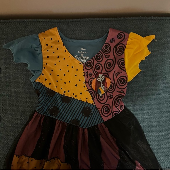 💀 Nightmare Before Christmas Sally Dress/Gown/Costume - Girls Small 6/6X - Picture 4 of 4